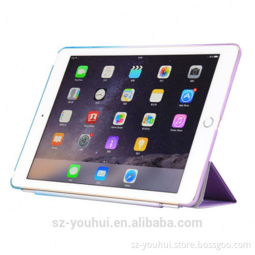 Factory Price Rainbow Color 2 Folio Flip Leather Case For Ipad Air